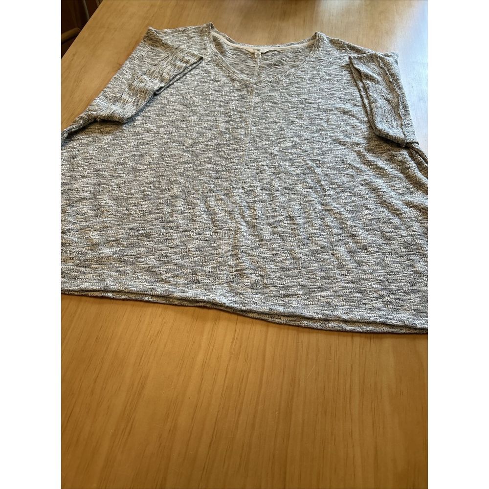 Terra & Sky Plus Size Gray White Cap Sleeve Blouse Women's Size 3X - Picture 2 of 8